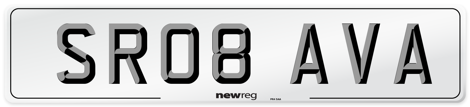 SR08 AVA Number Plate from New Reg